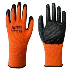 GUANTE NITRILO RUGOSO NARANJO THICK