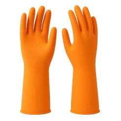 GUANTE NITRILO FLOCADO NARANJA THICK